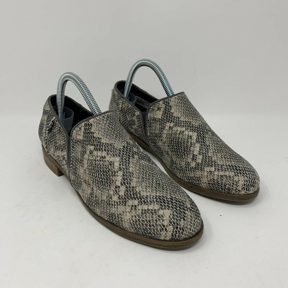 TOMS Womens Shaye Low Faux Snakeskin Snake Ankle Slip On Shoes Loafers US Size 7